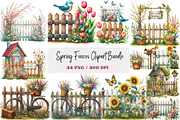 Spring Fences Clipart Bundle, an Illustration by DreamArtGraphic (Thumbnail 1 of 4)