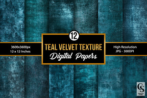 Teal Velvet Fabric Seamless Texture, a Texture Graphic by Creative Store