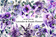 Watercolor Lavender & Purple Flowers, an Illustration by Designworld (Thumbnail 1 of 5)