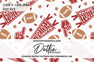 American Football Repeat Pattern, a Pattern Graphic by Dottie Digitals