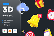 Basic 3D Icons Set, an Object 3D Model by Varti Studio (Thumbnail 1 of 9)