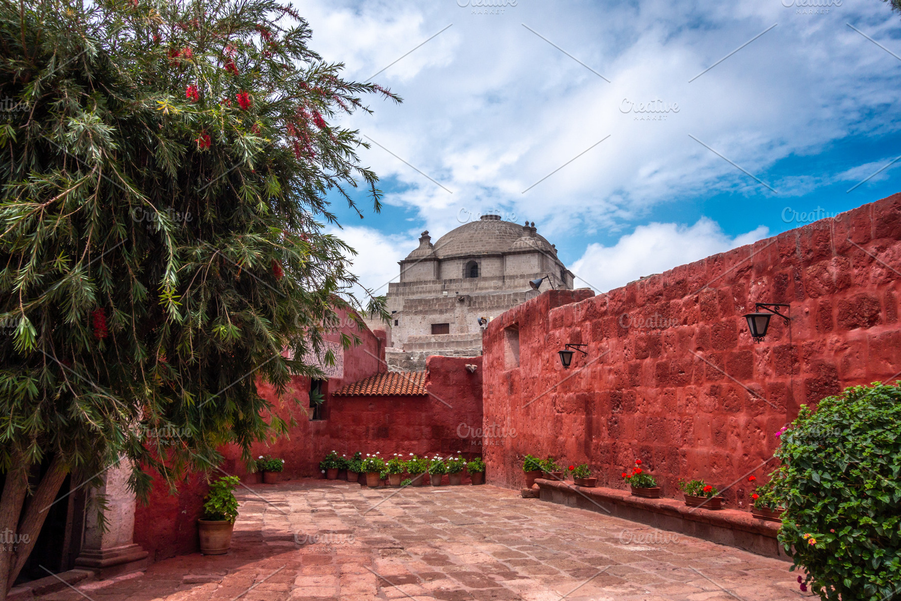Santa Catalina Monastery Courtyard in Arequipa, Peru, a Photo by GoodGoods