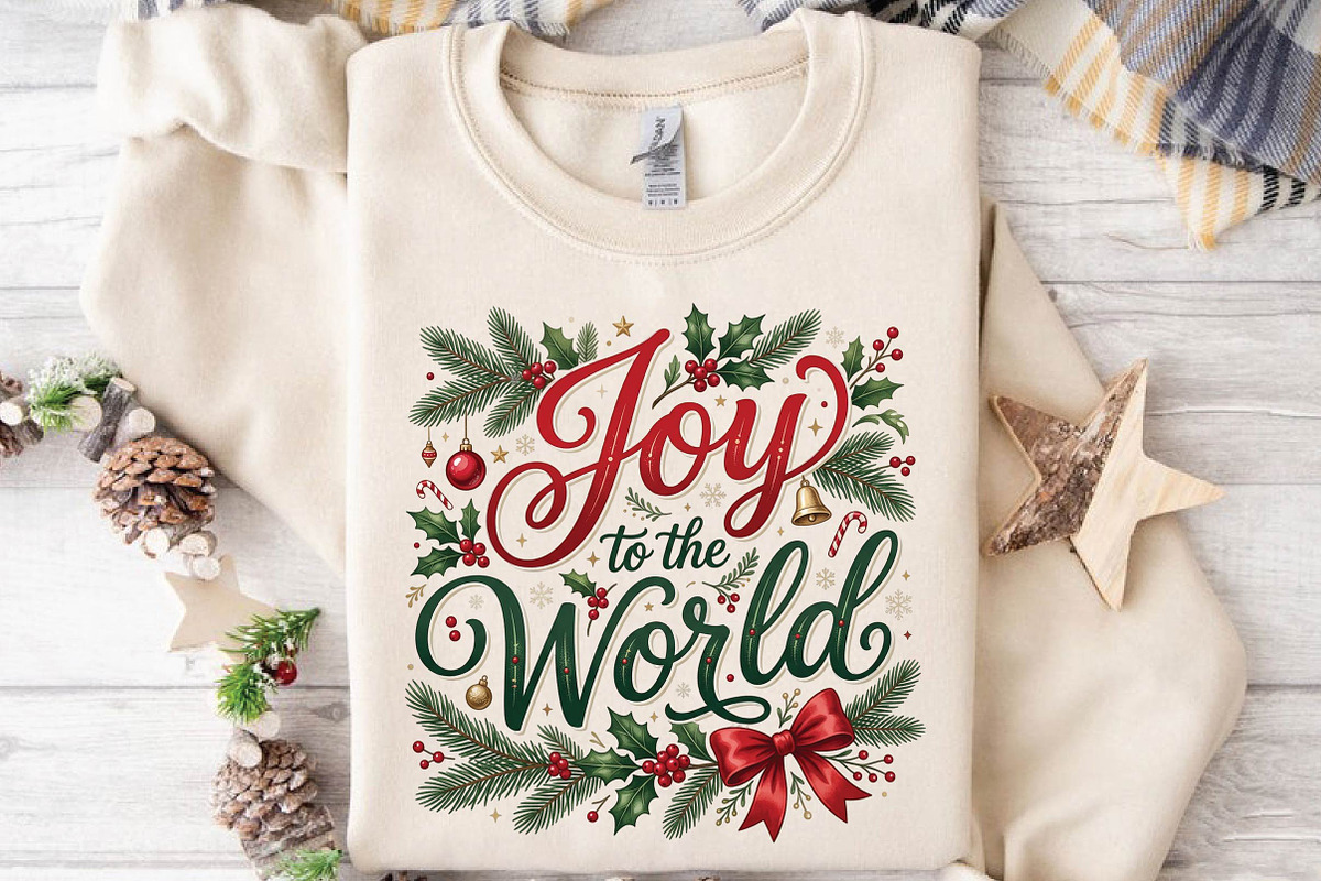 Joy to the World Christmas PNG, a Seasonal Illustration by DreamPrint404 (Photo 6 of 6)