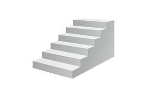 Staircase with wide steps. Isometric