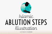Ablution (Wudu') Steps Illustration, a Graphic by Revoltan Studios (Thumbnail 1 of 3)