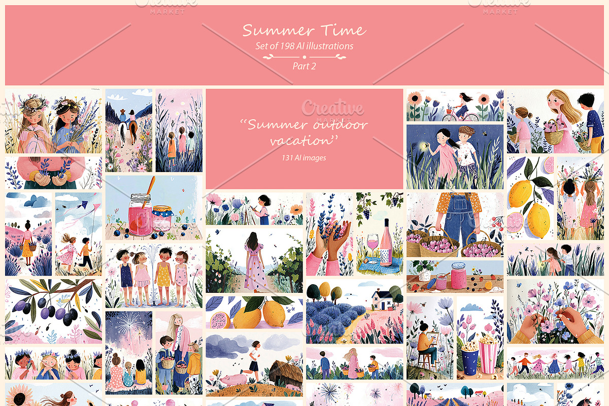Summer- 198 AI illustrations, a Seasonal Illustration by Pundateam (Photo 5 of 6)