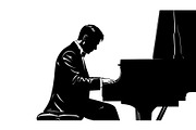 Piano Player Silhouette Vector Bundl, an Illustration by jahid234 (Thumbnail 18 of 20)