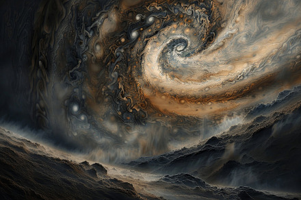A captivating view of a swirling gal, a Photo by Tanuart