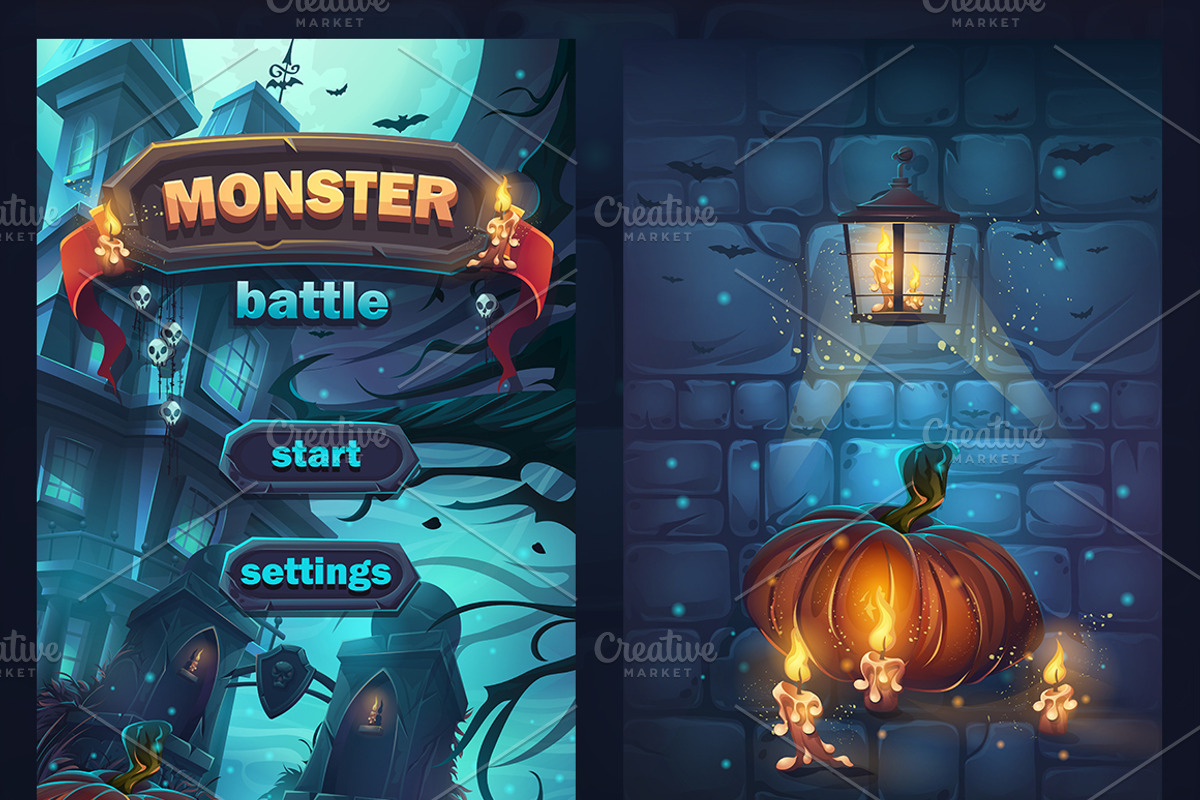 Monster Battle GUI, a Texture Illustration by Nearbirds