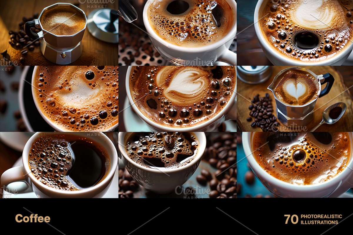 Coffee. 70 images, a Food & Drink Photo by Handmadefont (Photo 3 of 14)