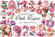 Pink Roses Pamper Time Clipart, an Illustration by designcity5 (Thumbnail 1 of 5)
