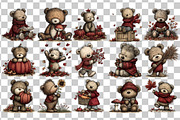 Autumn Bear PNG Clipart Bundle, an Animal Illustration by Nicolle's Colorful Art (Thumbnail 3 of 6)