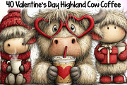 Valentine’s Day Highland Cow Coffee, an Illustration by Sublimation Artist (Thumbnail 1 of 6)