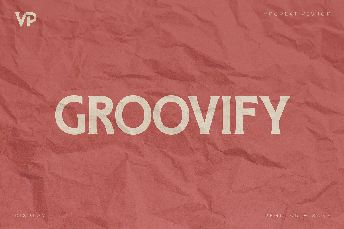 Groovify - retro display typeface, a Sans Serif Font by VP Fonts (Photo 1 of 12)