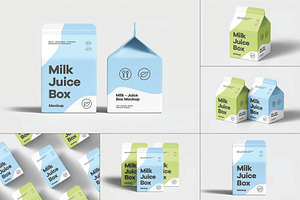 Milk Juice Box Mockup, a Packaging Mockup by DesignRushMarket