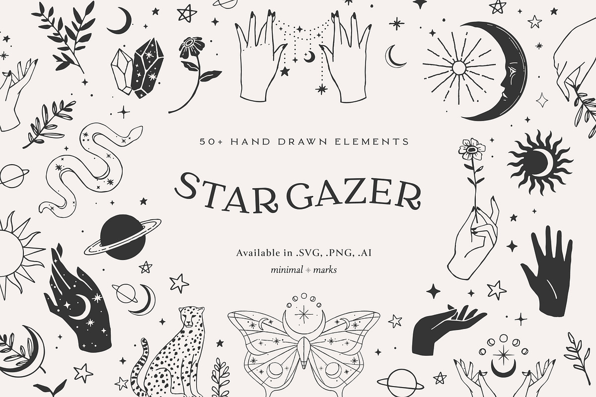 Stargazer Celestial Vector Set, a Graphic by Minimal Marks (Photo 1 of 7)