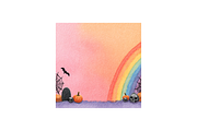 Rainbow Halloween Backgrounds, a Background Graphic by PcuDesigns Illustrations (Thumbnail 2 of 3)