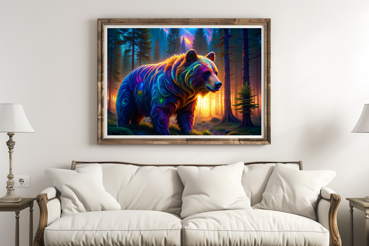 Vibrant Bear Print, an Animal Illustration by ZobaDepot (Photo 2 of 4)