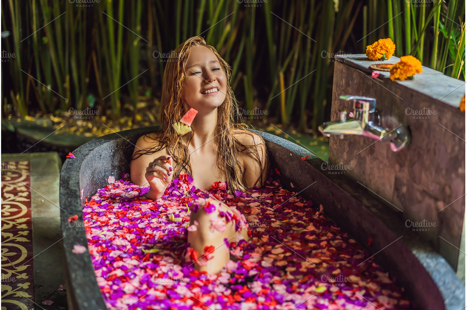 Attractive Young woman in bath with, a Person Photo by Elizaveta Galitskaya