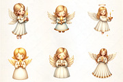 Christmas Angel with Candle Clipart, an Illustration by CrexoraLab (Thumbnail 2 of 5)