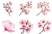 Cherry blossom branch Clipart, a Seasonal Illustration by Designking (Thumbnail 3 of 5)