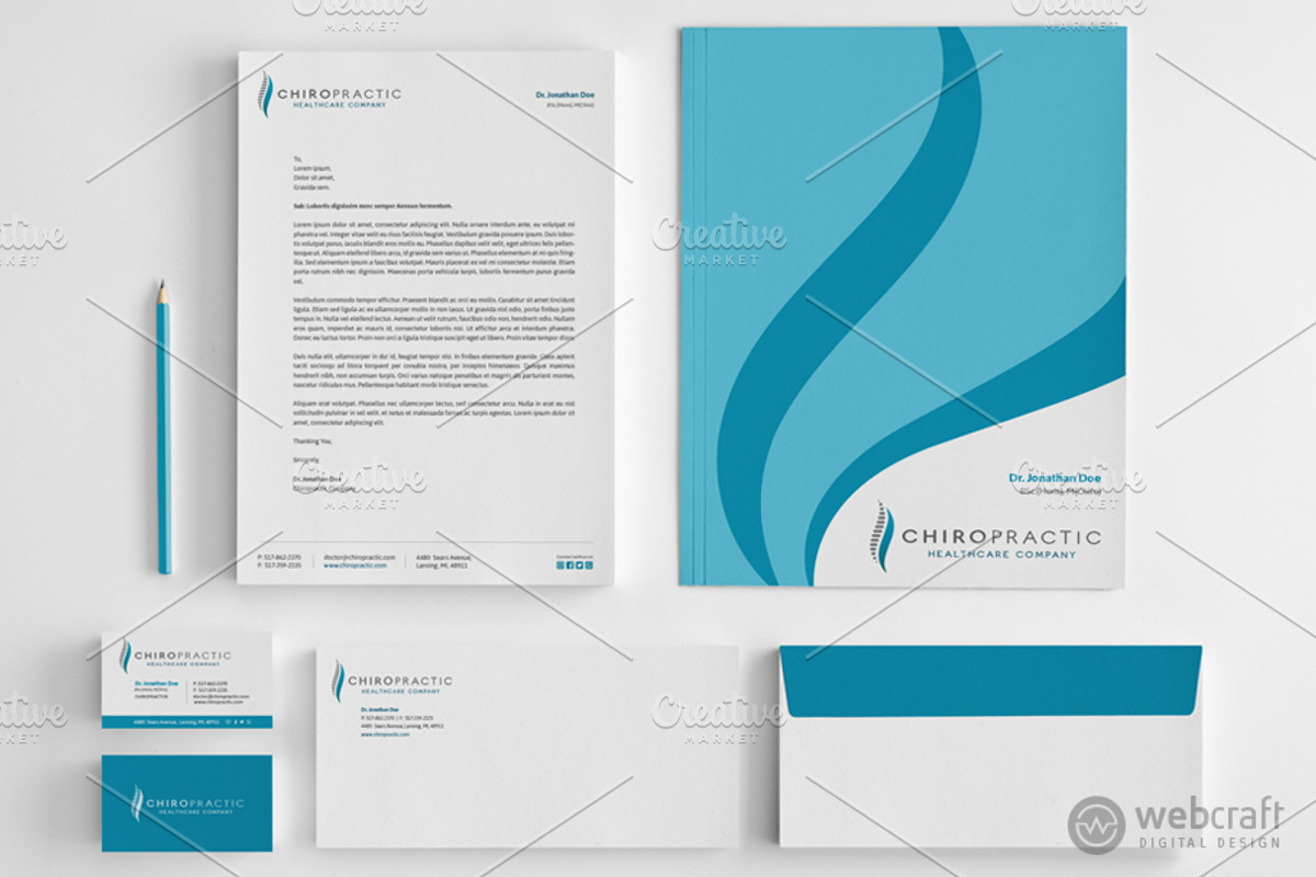 Chiropractic Logo Stationery, a Stationery Template by WebCraft (Photo 1 of 9)