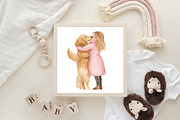 Girl & Best Friends Dog Clipart, an Illustration by CraftArtStudio (Thumbnail 6 of 6)