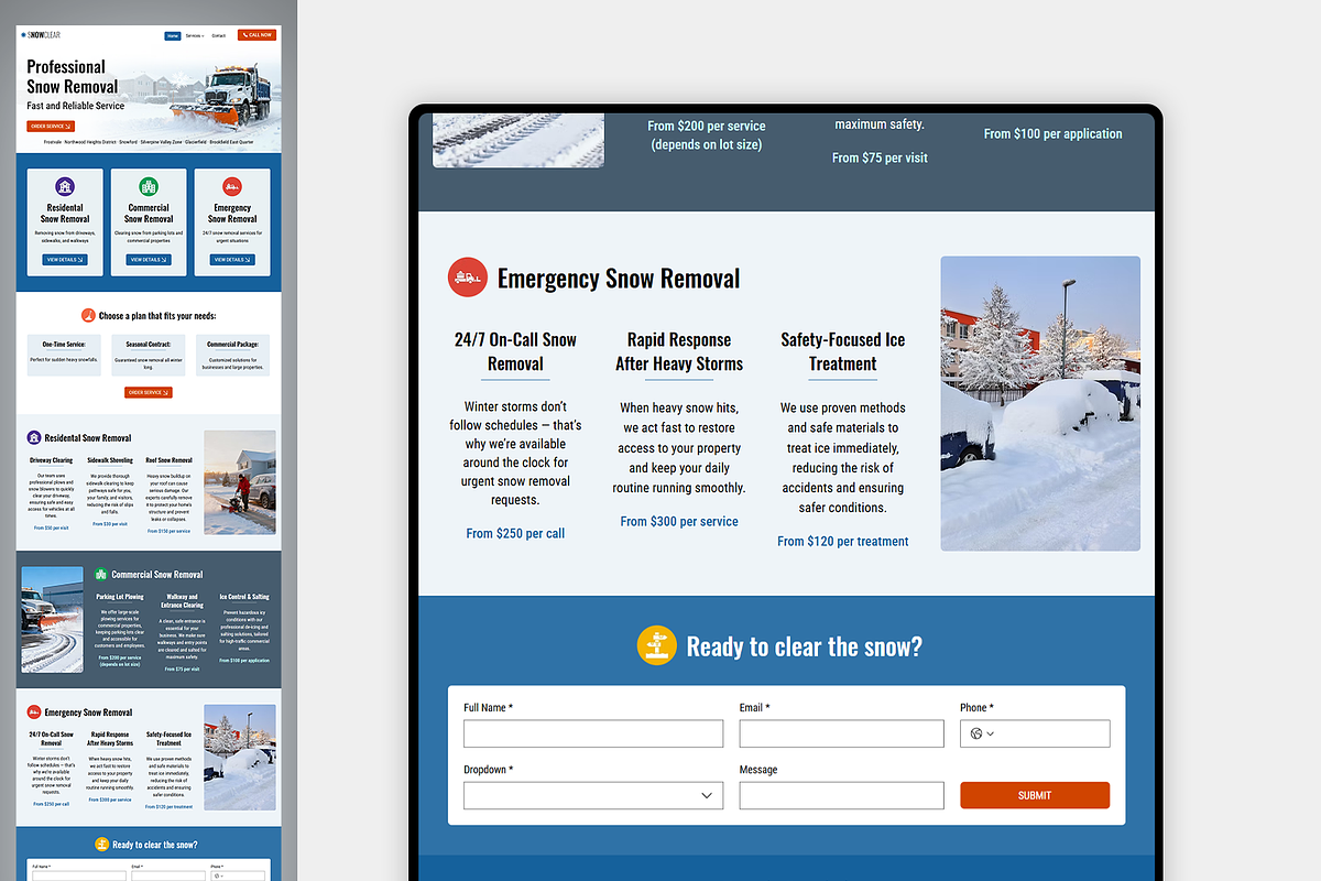 Snow Removal Wix Studio Website preview 7