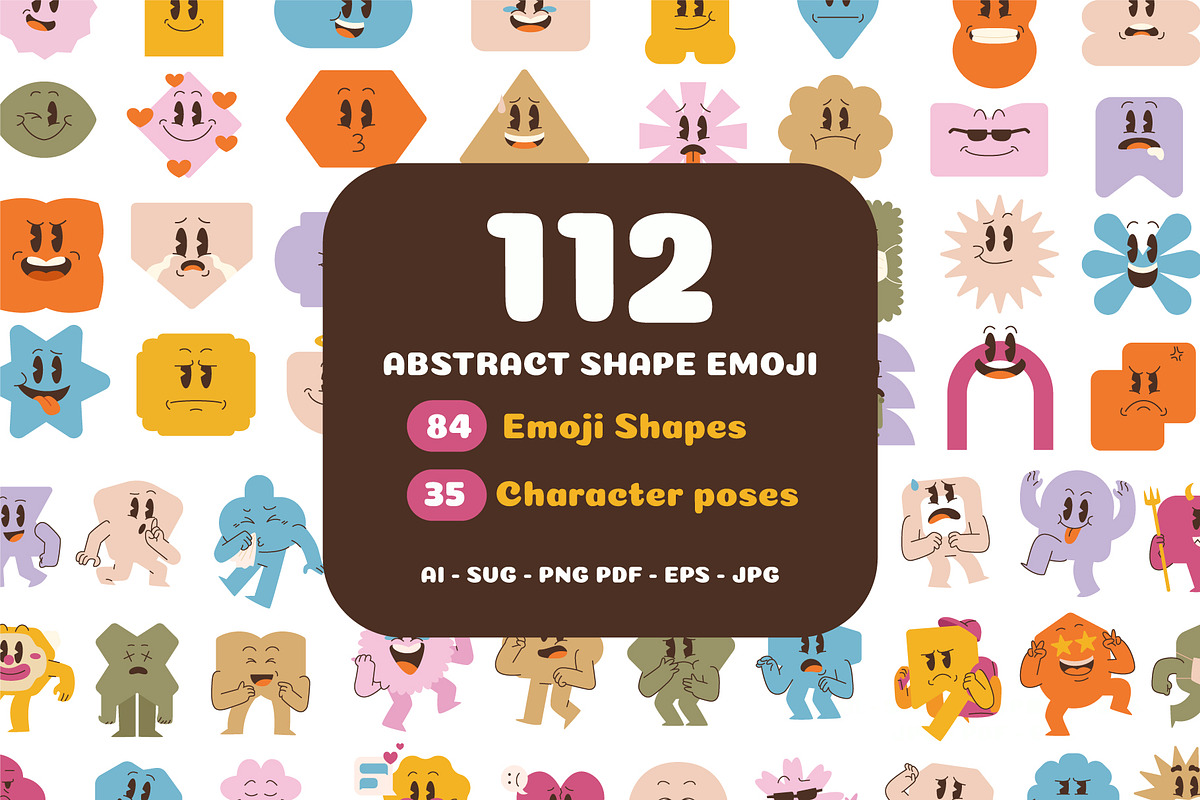 Vintage Retro Cute Emoji sticker, an Object Graphic by Vesvocrea (Photo 1 of 9)