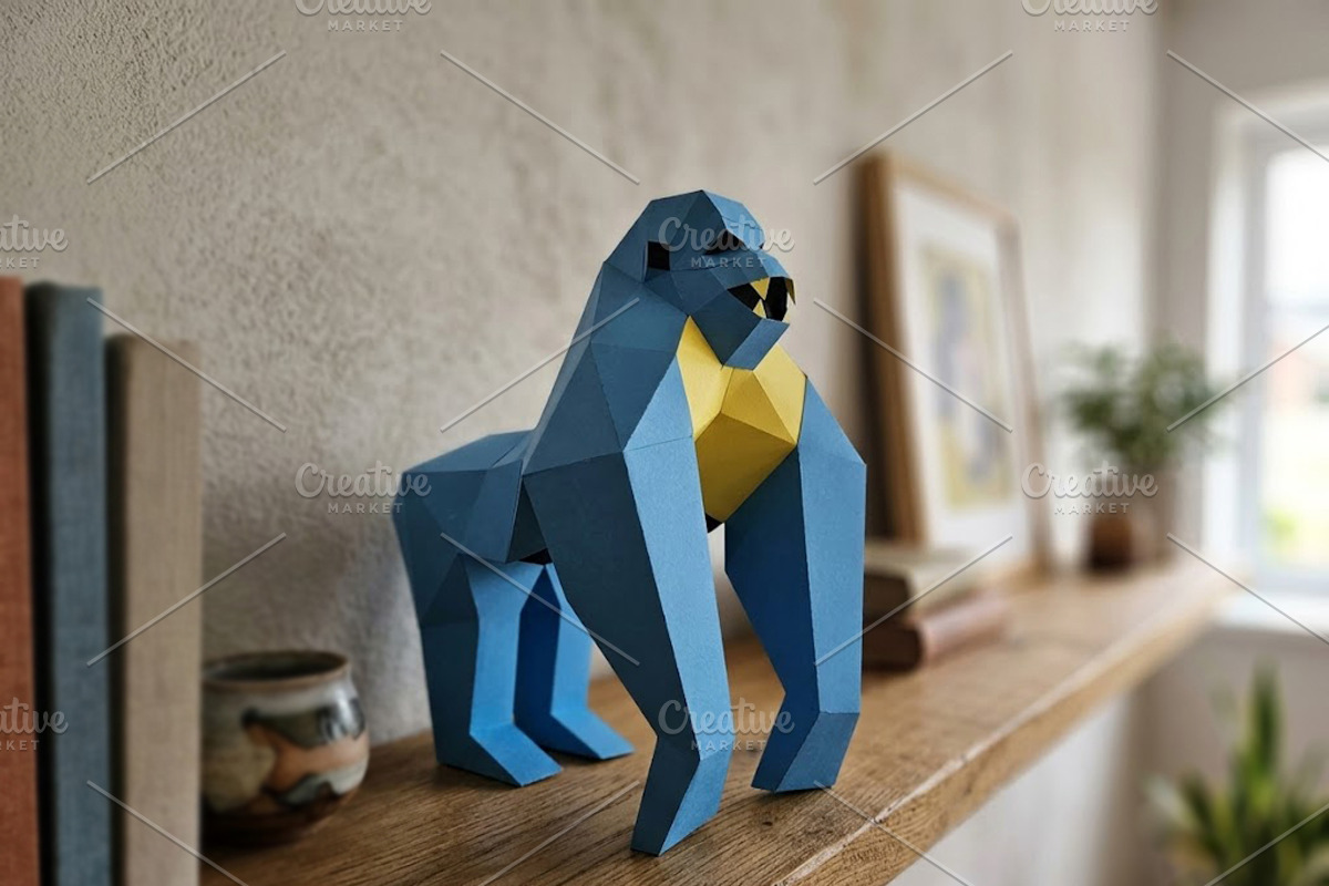 Gorilla sculpture - 3d papercraft, a Card Template by PAPER amaze (Photo 5 of 5)