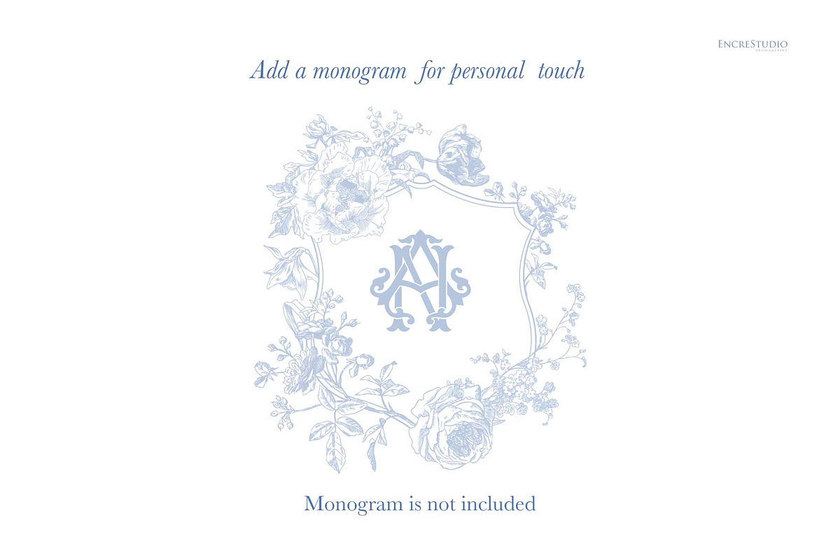 Peony Wedding Crest, an Object Graphic by Encre Studio (Photo 3 of 5)