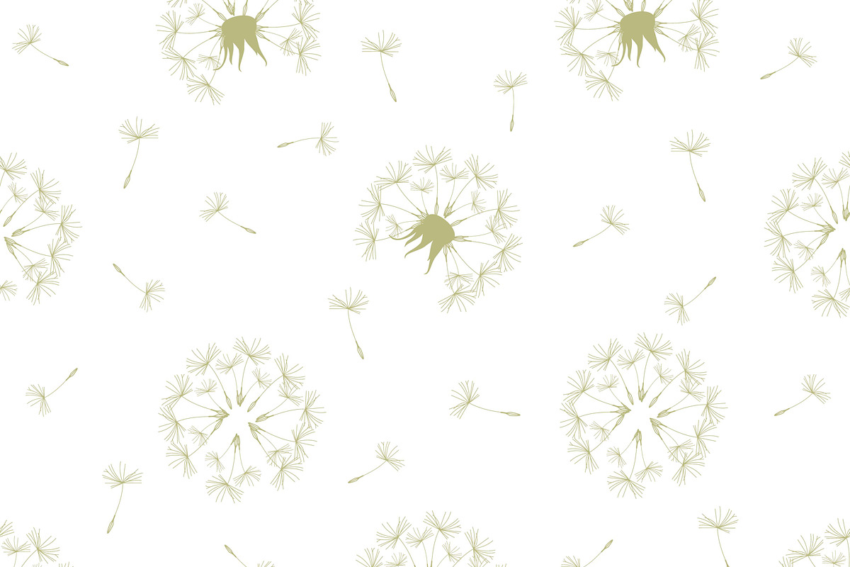 Dandelion seamless pattern, a Pattern Graphic by Viktorijareut (Photo 1 of 5)