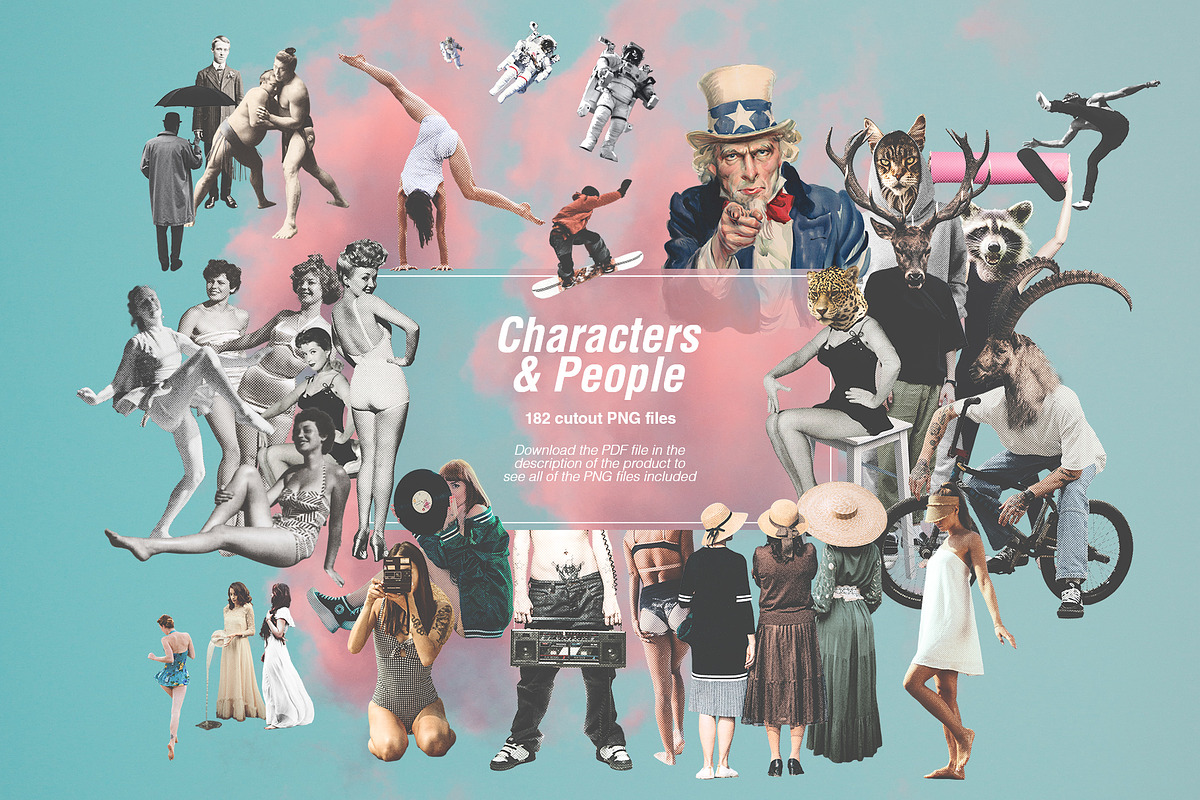 Collage Creator - 1400+ Cutouts, an Object Graphic by Graphicdome (Photo 8 of 47)