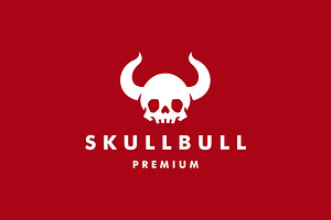 Skull Horn Bull Logo