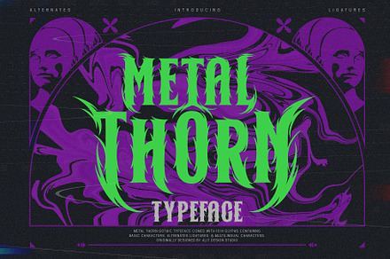 Metal Thorn Typeface, a Blackletter Font by alit design