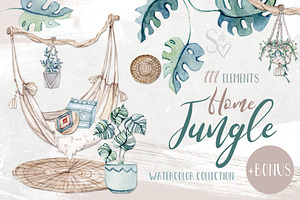 Watercolor set HOME JUNGLE