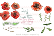 Digital Watercolor Poppies, an Illustration by Digital Paperie (Thumbnail 2 of 2)