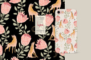 Hyena and protea seamless vector set, a Pattern Graphic by PatternsBlooming (Thumbnail 5 of 6)