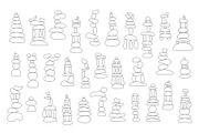 Zen Stones cairns vector clipart, a Decorative Illustration by Contes_de_fée (Thumbnail 3 of 4)