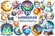 Celestial Christmas Clipart, an Illustration by Dream Creation (Thumbnail 1 of 7)