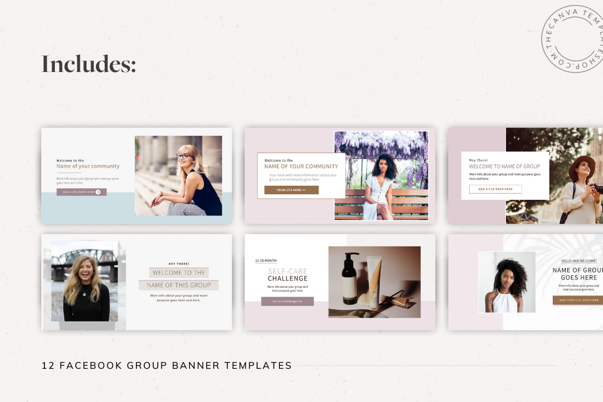 Eva Facebook Group Canva Templates, a Social Media Template by The Canva Template Shop (Photo 3 of 7)