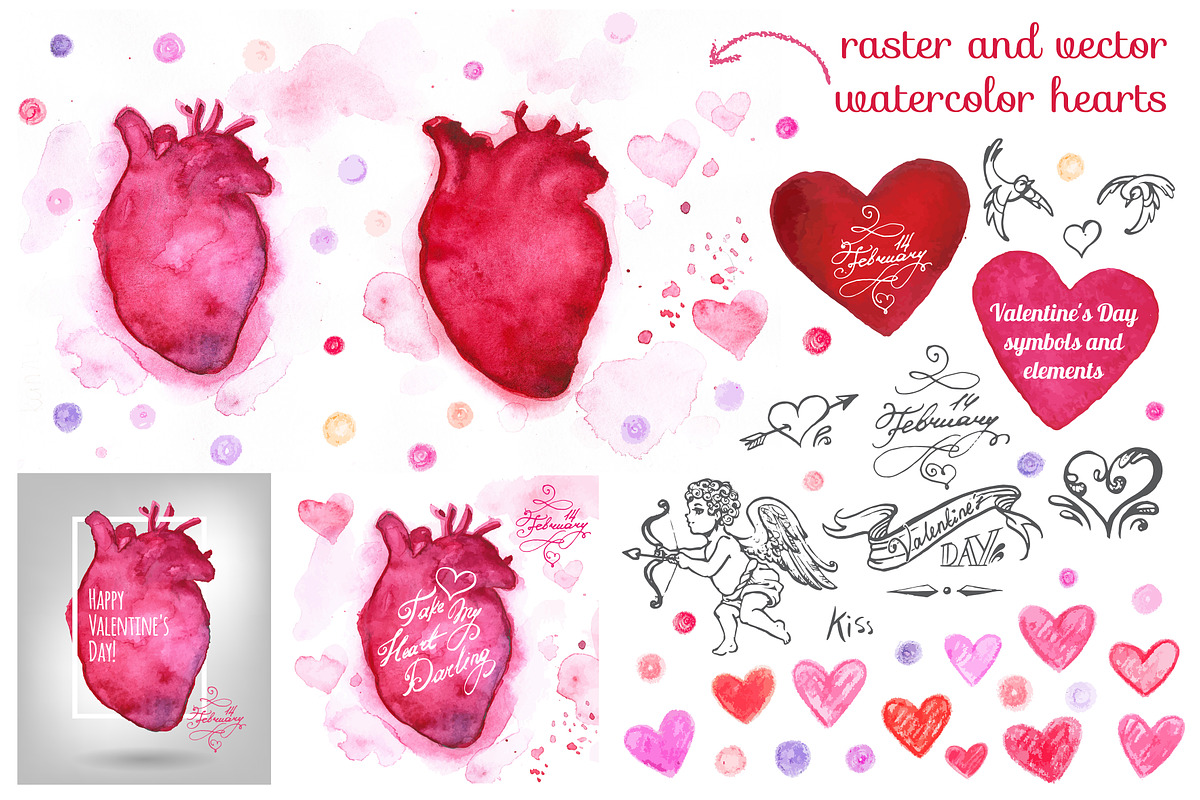 Valentine's day disign elements, a Texture Graphic by Margo Miller (Photo 4 of 5)