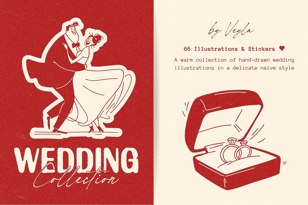 Wedding Collection: 66 Line Art Pack, a Person Illustration by Veyla (Photo 1 of 16)
