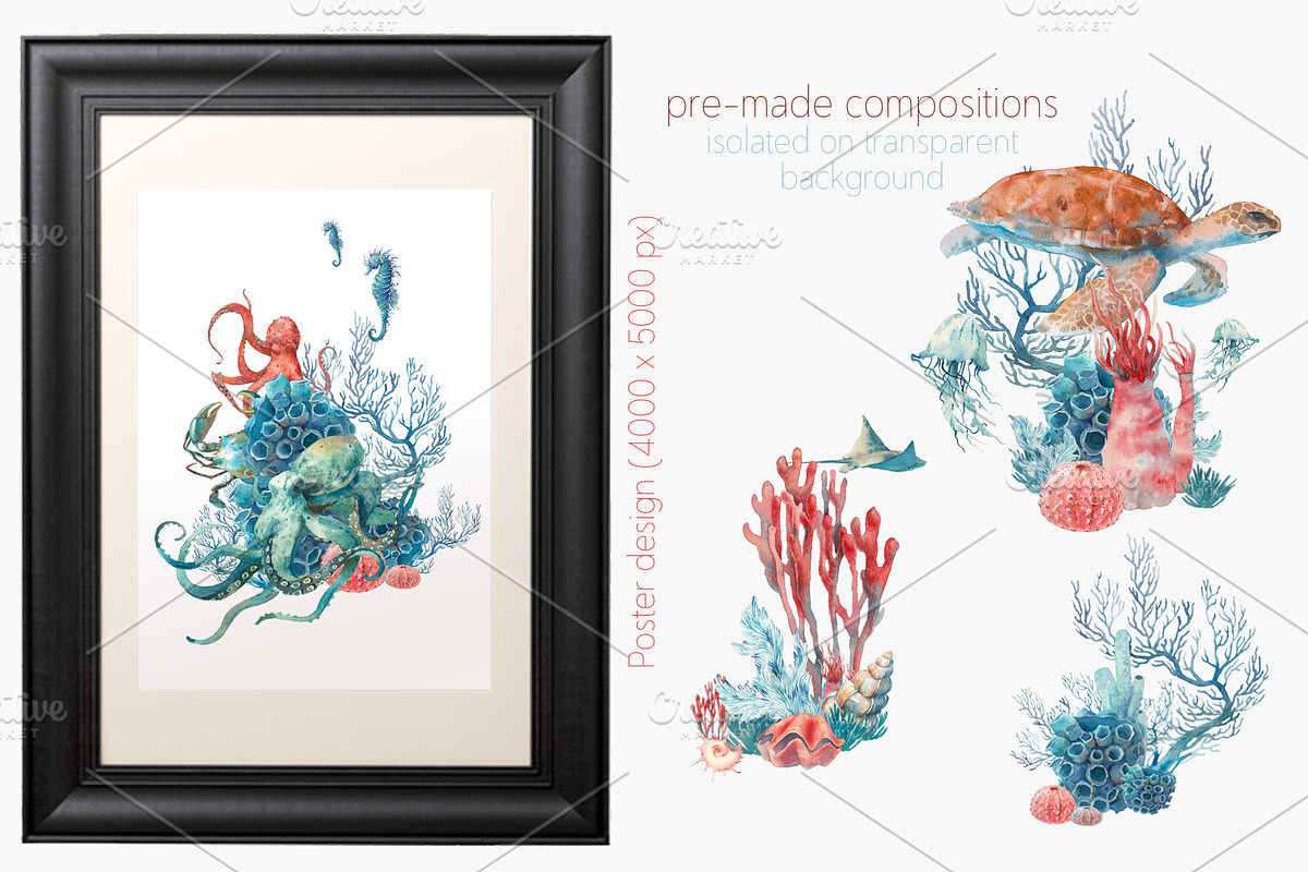 UNDERWATER watercolor collection, an Illustration by Eisfrei (Photo 6 of 7)