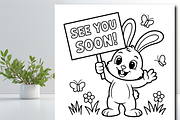 Happy Easter Bunny Coloring Book, an Animal Illustration by Design Zone (Thumbnail 4 of 5)
