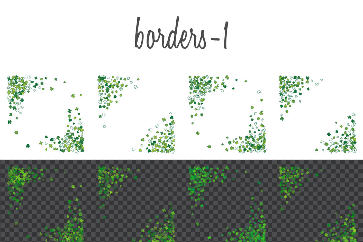Green clover frames and borders, a Pattern Graphic by ekmelica (Photo 4 of 11)