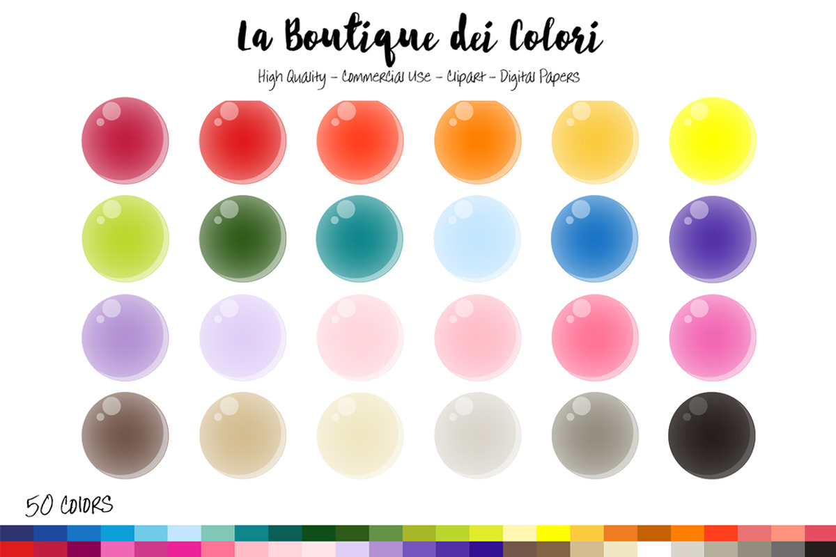 50 Rainbow Soap Bubble Clip Art, an Illustration by La Boutique dei Colori