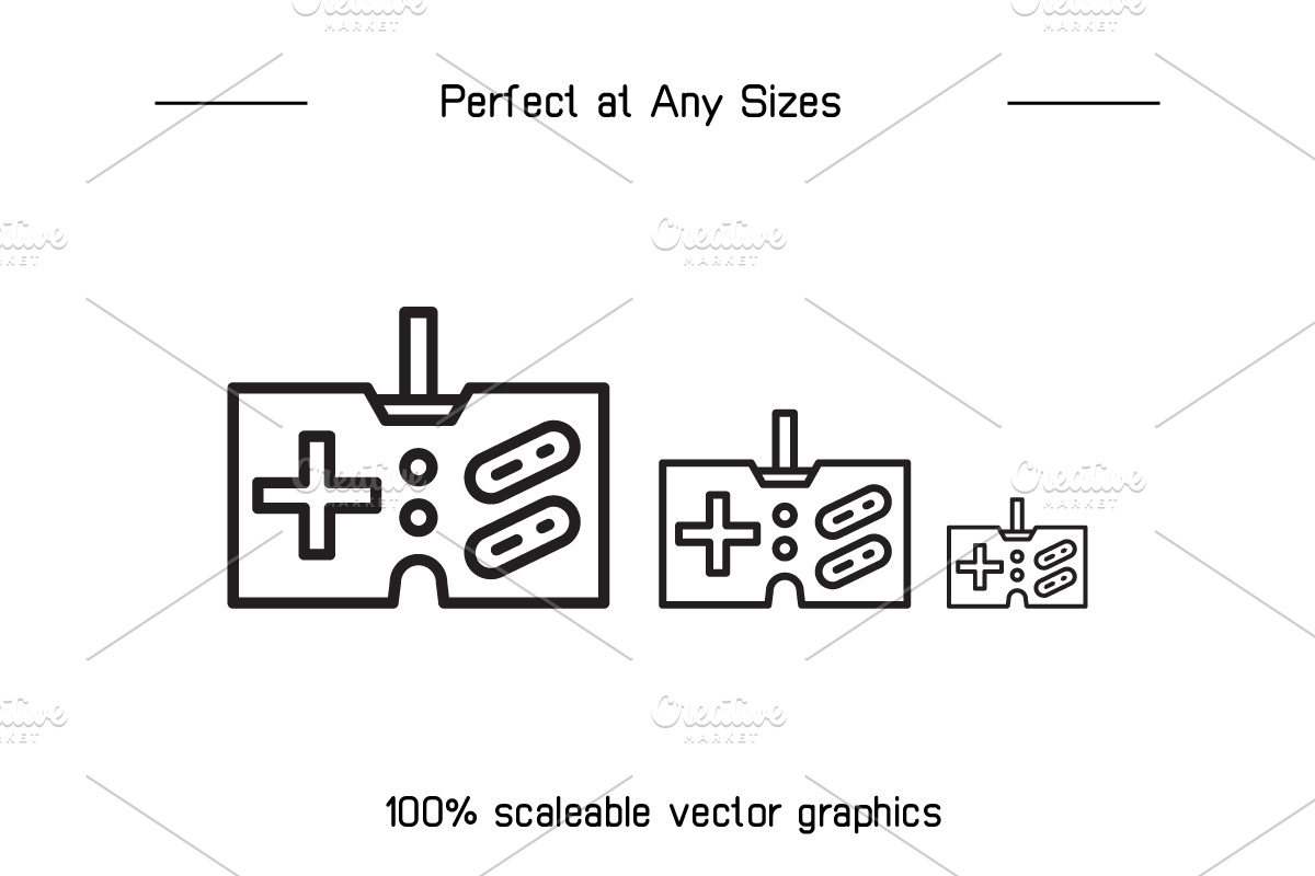 Joystick Icons Line Illustration, an Outline Icon by Designfour (Photo 7 of 7)