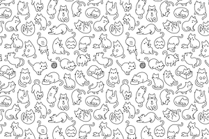 Meowers Icons And Seamless Pattern