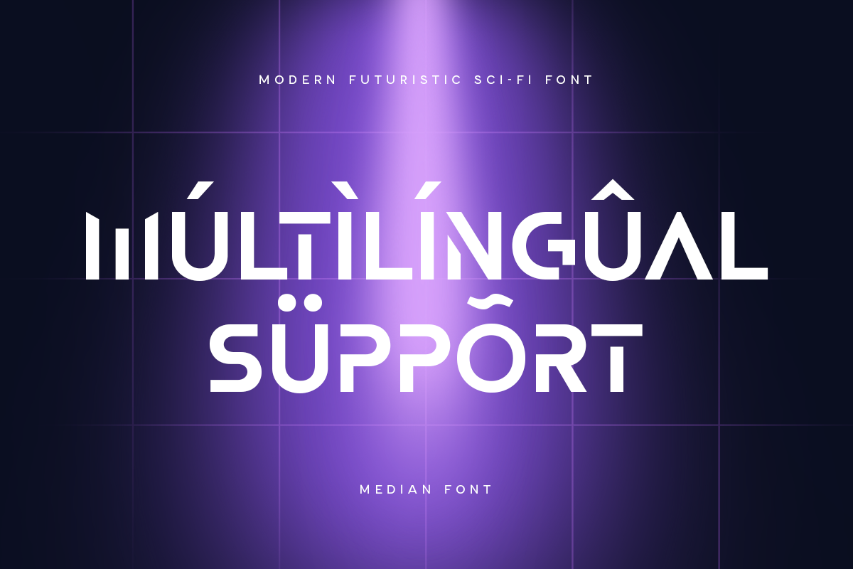 Median - Futuristic Sci-fi Font, a Sans Serif Font by Hamz Studio (Photo 4 of 12)